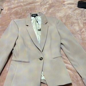 Express Light Beige Tailored Blazer Jacket
